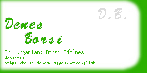 denes borsi business card